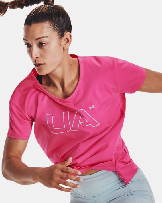 Women's UA RUSH™ Energy Short Sleeve, Pink, pdpMainDesktop image number 0